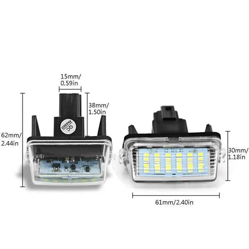 2Pcs Car LED License Plate Light Lamp For Toyota Corolla Camry Yaris Vios Auris - Imagem 3 de 4