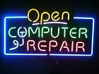 Computer Repair Open 24"x20" Neon Sign Light Lamp Show Shop Wall Glass Le