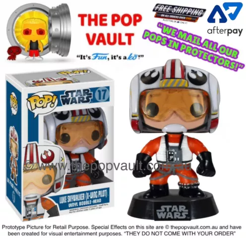 FUNKO POP VINYL MOVIES STAR WARS #17 LUKE SKYWALKER X-WING PILOT BNIB VAULTED