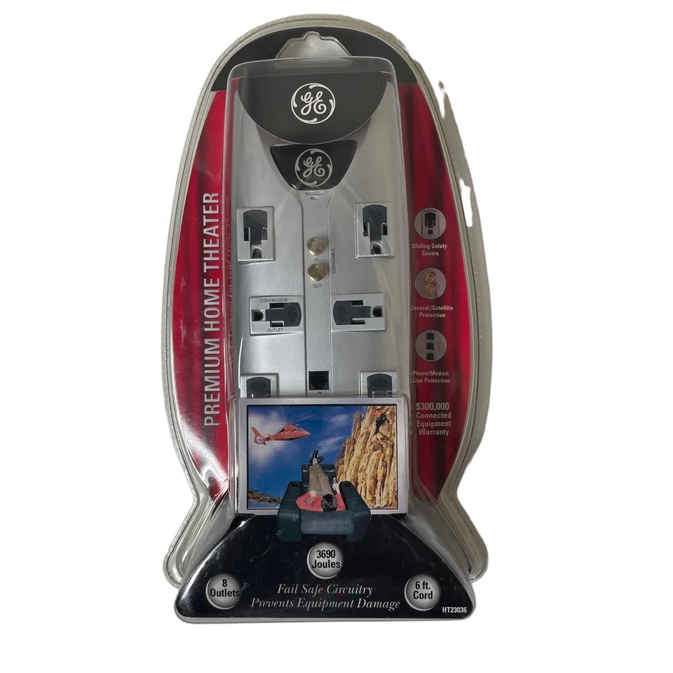 New Sealed GE Outlet Premium Surge Protector Phone Coax Protection 3690 Joules - Image 3 of 3