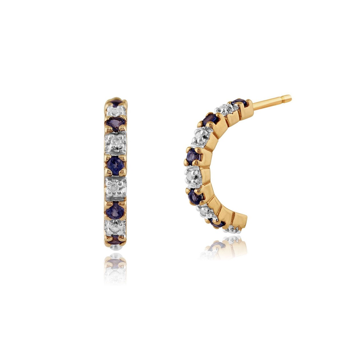 Sapphire & Diamond half hoop earrings Sapphire & Diamond half hoop earrings