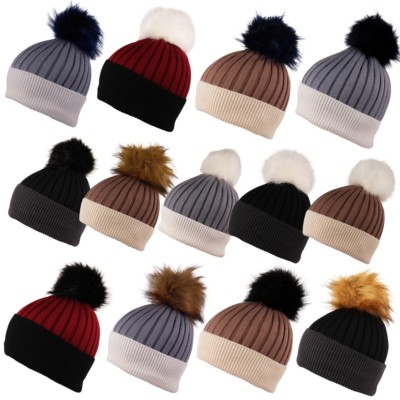 wool hat with fur bobble