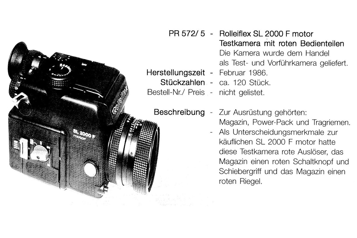 UNIQUE & RARE ROLLEI SL 2000 F MOTOR SET & PROTOTYPE ITEMS +