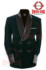 New Men Royal Look Dinner Party Wear Green Velvet Tuxedo Smoking Coat Jacket
