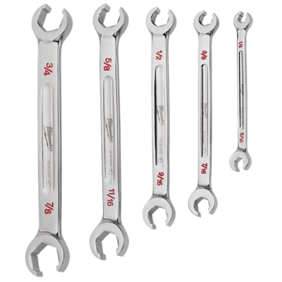 Milwaukee 48-22-9470 5pc Double End Flare Nut Wrench Set - SAE - My Tool Store Milwaukee 48-22-9470 5pc Double End Flare Nut Wrench Set - SAE - My Tool Store