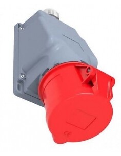 Toma de enchufe CEE-CETAC 32A 3P-T con caja superficie 90º IP-44