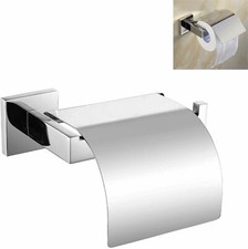 Bathroom Toilet Paper Roll Holder with Cover Chrome Finished Mirror Polished