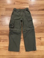 BSA Convertible Uniform Green Cargo Pants Youth Boys Tag Size 8 Act Size 24 x 24