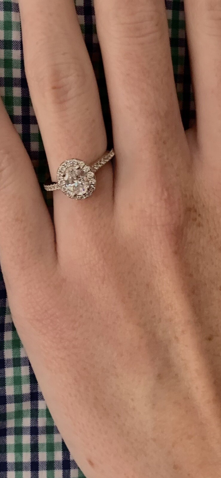 sterling silver ring with simulated diamonds - image 1