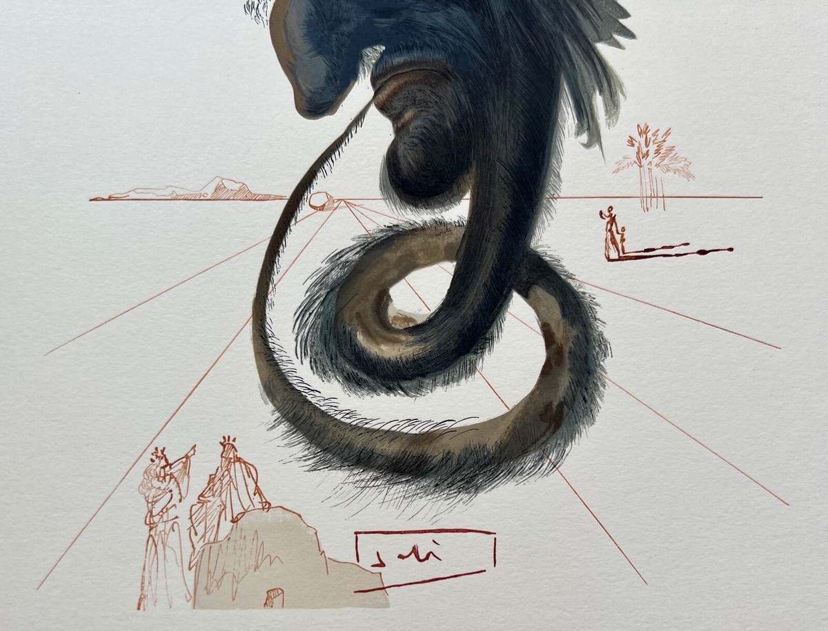 Salvador Dali 1960 Plate Signed DIVINE COMEDY INFERNO #20 Color