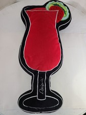 28 x 12 inch plush stuffed Strawberry Daiquiri pillow, good condition