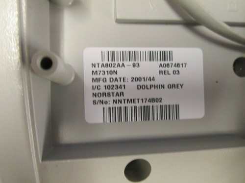 Nortel Meridian M7310N Single Line Corded Phone NTA802AA-93 - Picture 3 of 6