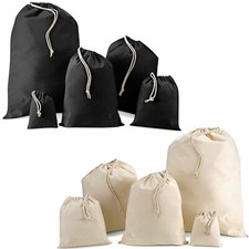 100% Plain Drawstring Laundry Bag Cotton Sack / Stocking/storage / Laundry/Xmas