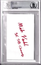 Mike Vrabel autograph signed index card inscribed 3X SB Champ BAS slab Patriots