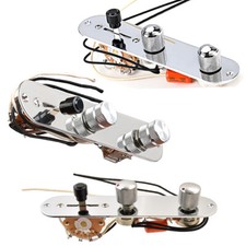 Chrome Loaded Prewired Control Plate Assembly 250k/500k Pot for Telecaster Tele