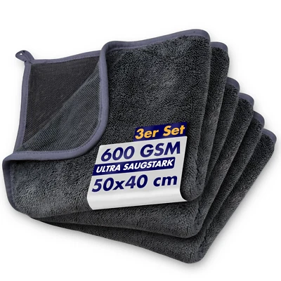 3X Mikrofasertuch Trockentuch Auto 50x40 Microfasertuch Dusche Twist Towel - Bild 1 von 4