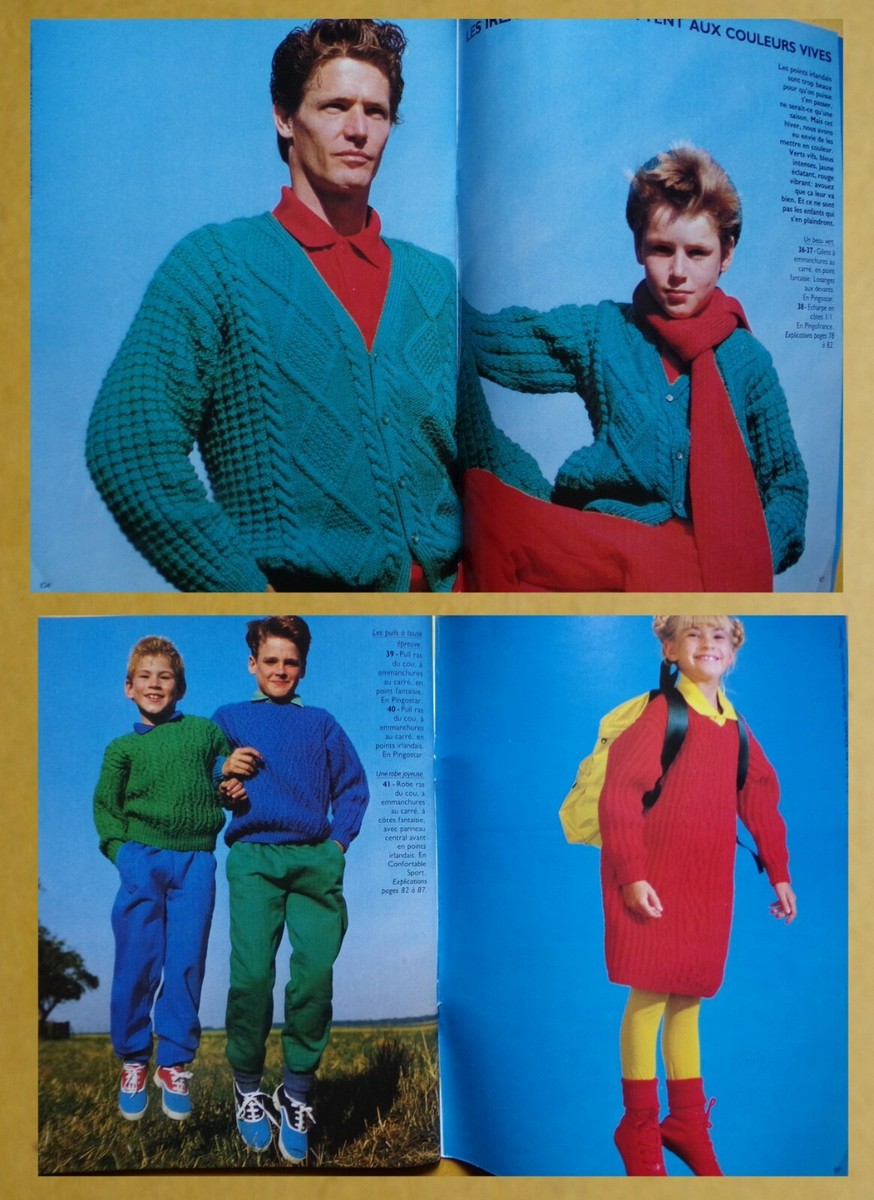 Patrons Tricot Enfants Années 80 Pingouin Catalogue Ancien Pingouin N°88 – Modèles Tricot Enfants 2 à 12 Ans, Collection Automne-hiver 1986 Catalogue Pingouin 1986 Tricot