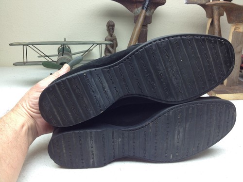 ITALIAN MORESCHI DISTRESSED BLACK SUEDE LEATHER BIT SLIP ON LOAFER SHOES SIZE 11 - Picture 9 of 10