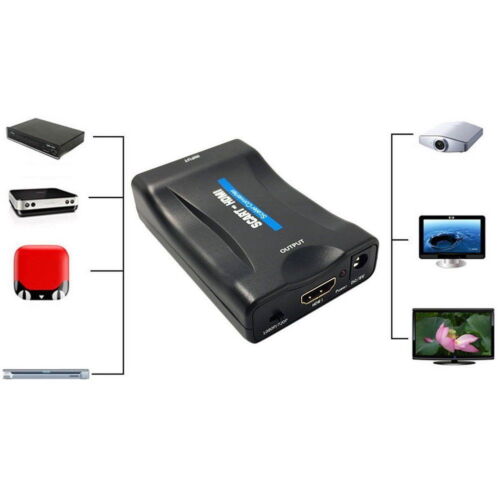 De Convertidor Euroconector Para HDMI Adaptador Vídeo Audio Estéreo TV 1080P HD