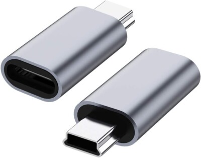 USB C To Mini USB 2.0 Adapter 2 Pack Type C Female Male Convert Connector NEW