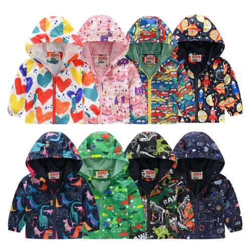 Boys Girls Coat Windbreaker Zipper Hoodies Jacket for Kids Sweatshirt