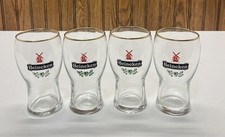 Set of 4 Vintage Heineken Gold-Rimmed Beer Bar Glasses 🥃