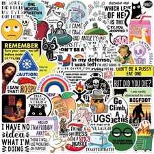 50pcs Funny Meme Stickers Adult Sarcastic Waterproof Vinyl Laptop Decals