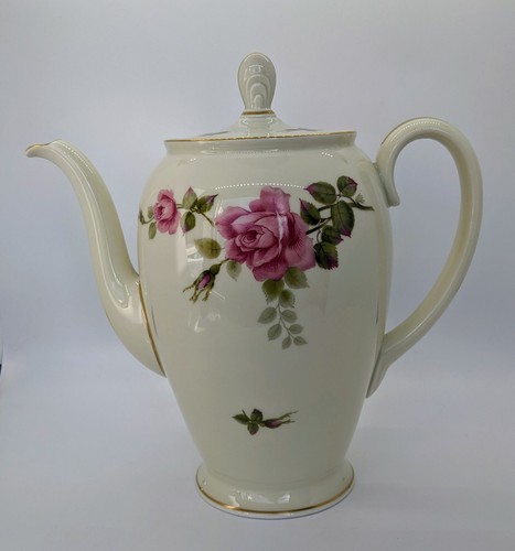 VTG Rosenthal Cream Aida German Porcelain Pink Rose W / Gold Coffee Pot Gorgeous - Picture 6 of 9