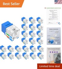 25 Ultra-Reliable Cat6 RJ45 Keystone Jacks - Fast 10Gbps Network Performance