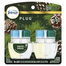 Febreze Plug WINTER SPRUCE Scented Oil Refill 2 ct Limited Edition  