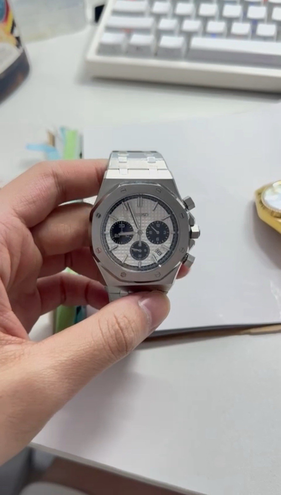 SEIKO Panda Dial Chronograph Watch SOAK Model