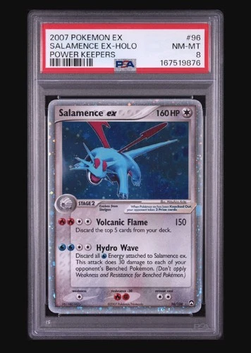 2007 POKEMON EX POWER KEEPERS #96 SALAMENCE EX-HOLO PSA 8