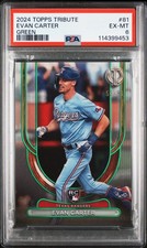 2024 TOPPS TRIBUTE GREEN #81 EVAN CARTER 53/99 PSA 6