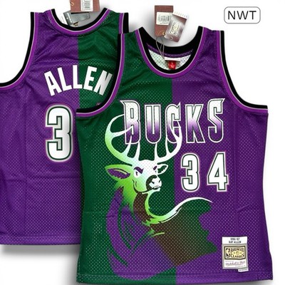 Ray Allen Bucks Mitchell & Ness Green/Purple 1996-97 - NWT - Men's
