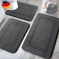 3X Badematten Set Rutschfest Badezimmerteppich WC Vorleger Saugfähige Badematte