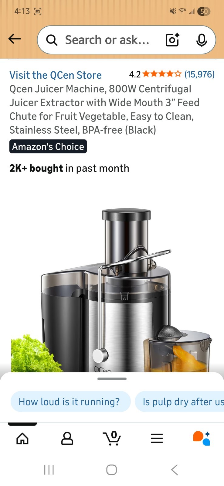 Qcen Power Juicer KS-500H 800W Black