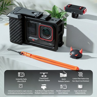 For Insta360 Ace Pro2/Ace pro Hand Grip Mount Quick Release Camera Cage Street
