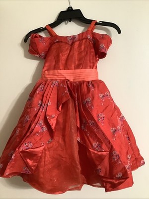 Disney Store Elena Of Avalor Princess Red Dress Sashed And Layered Size XS 6