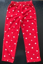 Primary Red With White Stars Fleece Pajama Pants Size 12