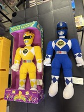 1993 Mighty Morphine Power Rangers Yellow Ranger In Box, Blue No Box Lot Of 2