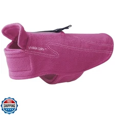 VIVAGLORY Dog Fleece Coat Warm Jacket with Hook and Loop Fastener, Easy to Ta