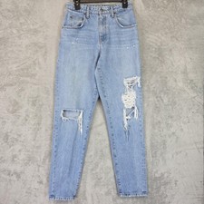 CARMAR Distressed Mom Jeans Womens 23 Blue High Rise Light Wash USA Made Ripped