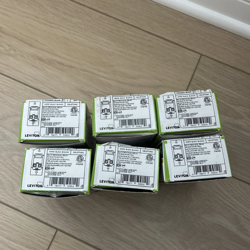 Leviton OSSMD-MAW, Sensor de Ocupación de Pared, Relé Doble, 2400SF, 120-277V, Blanco Foto 2 de 4