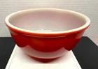Vintage Red Pyrex? Glass Serving Bowl 8 1/4" Diameter Unmarked
