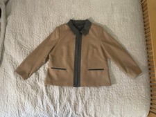 Pendleton Women s 18W Plus Virgin Wool Blazer Brown/Gray Trim Lined