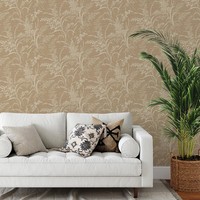 Grandeco A84303 Prairie Meadow Vliestapete Orange Texturiert Botanisch