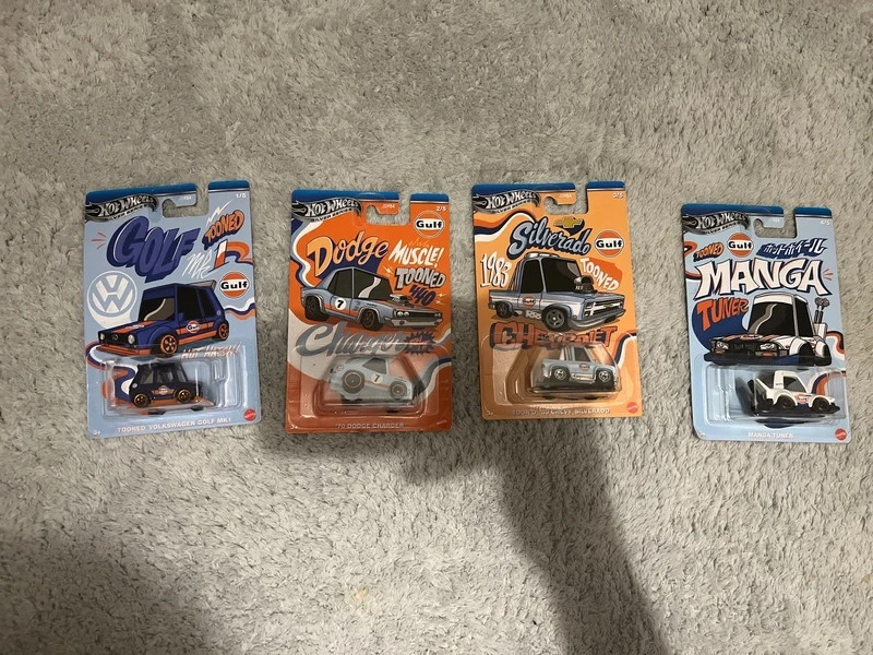 Hot Wheels Gulf Tooned Silver Series lot de 4 voitures miniatures zamac 1/64