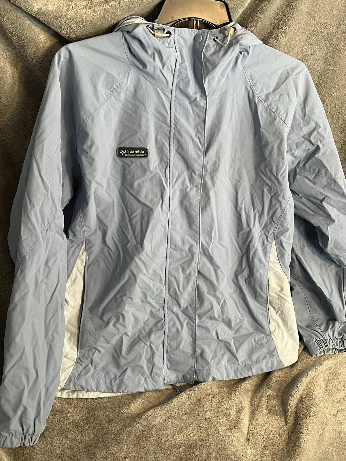Columbia Windbreaker Jacket Light Blue Hooded Athletic Unisex Pre-owned
Opens in a new window or tab