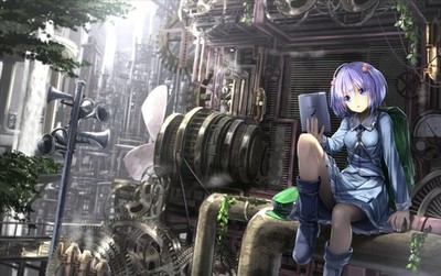 Touhou Kawashiro Nitori Industrial Anime Playmat Desk Mat 24x14in MTG YuGiOh