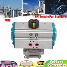 Pneumatic Actuated Ball Valve Stainless Steel Single Acting Straight-through